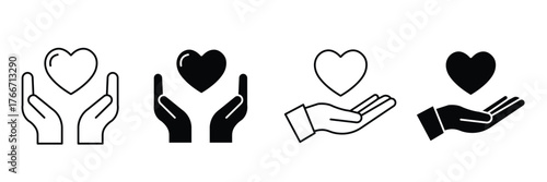 hands holding heart icon. card icon set. vector illustration 