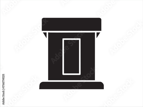 Tribune icon vector, filled flat sign, solid pictogram isolated on white. Symbol, logo illustration.