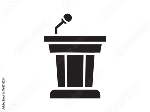 Tribune icon vector, filled flat sign, solid pictogram isolated on white. Symbol, logo illustration.