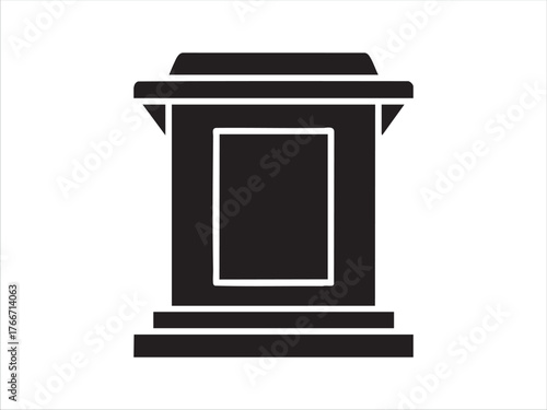 Tribune icon vector, filled flat sign, solid pictogram isolated on white. Symbol, logo illustration.