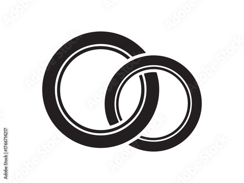 Marital status icon vector, wedding rings filled flat sign, solid pictogram isolated on white, logo illustration