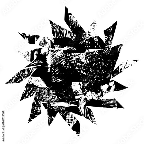 arrangement explodes with energy in abstract design