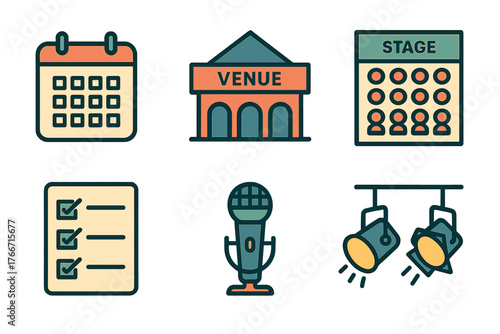 Essential icons for planning, managing, and producing live events and performances