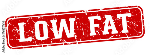 low fat rectangular sign. low fat stamp