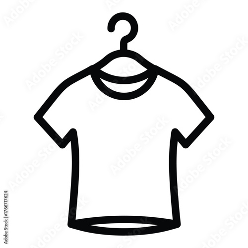 Simple T Shirt Icon with Hanger Minimalist Design for Fashion and Apparel