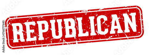 republican rectangular sign. republican stamp