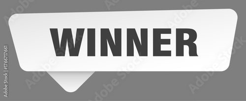 winner sign. winner white sticker isolated on gray background