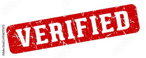 verified rectangular sign. verified stamp