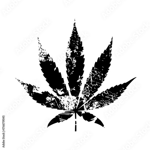 Leaf Illustrates Grunge Texture for Botanical Design