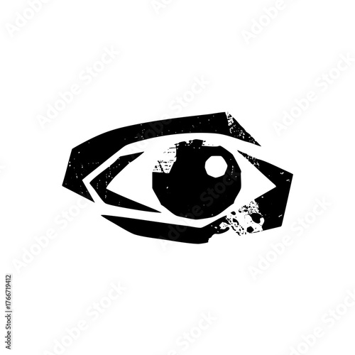 Eye gazes intently geometric illustration