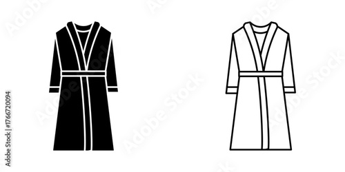 bathrobe set icon on white background