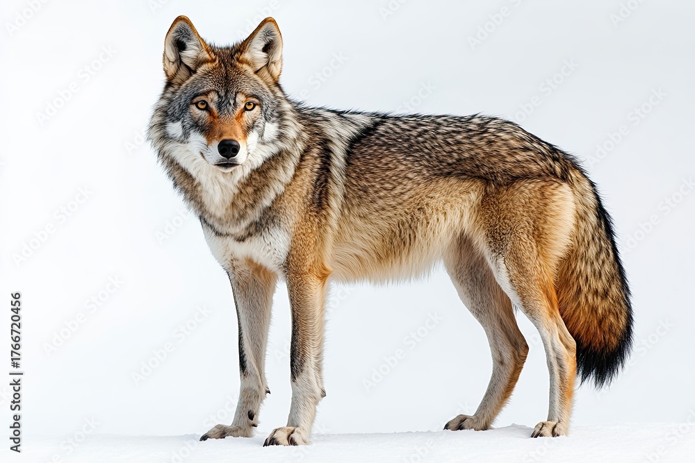 Obraz premium gray wolf on a white background