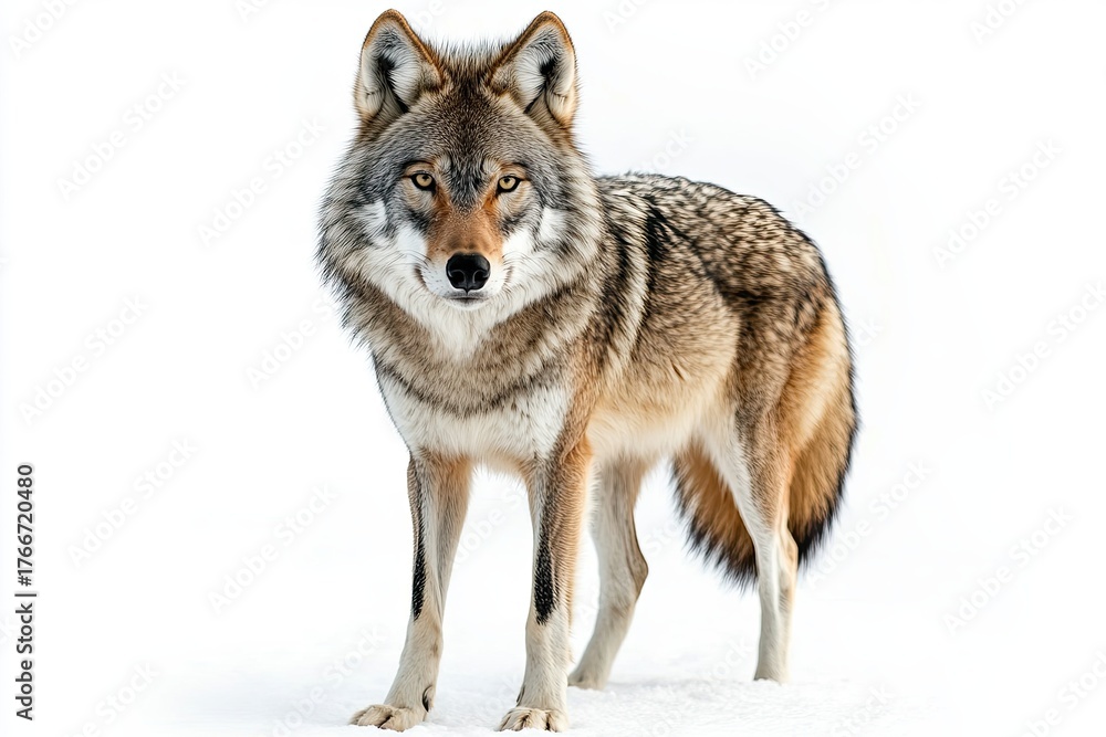 Fototapeta premium gray wolf on a white background