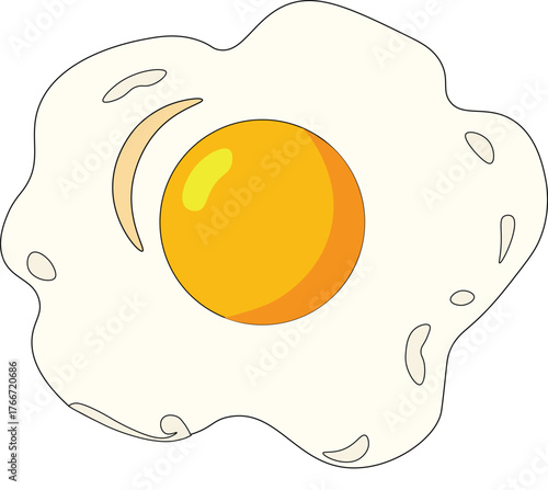 Tasty fried egg vector illustration
