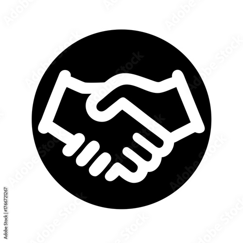 Hand shake logo icon transparent png. shaking hands in silhouette and outline styles. vector set
