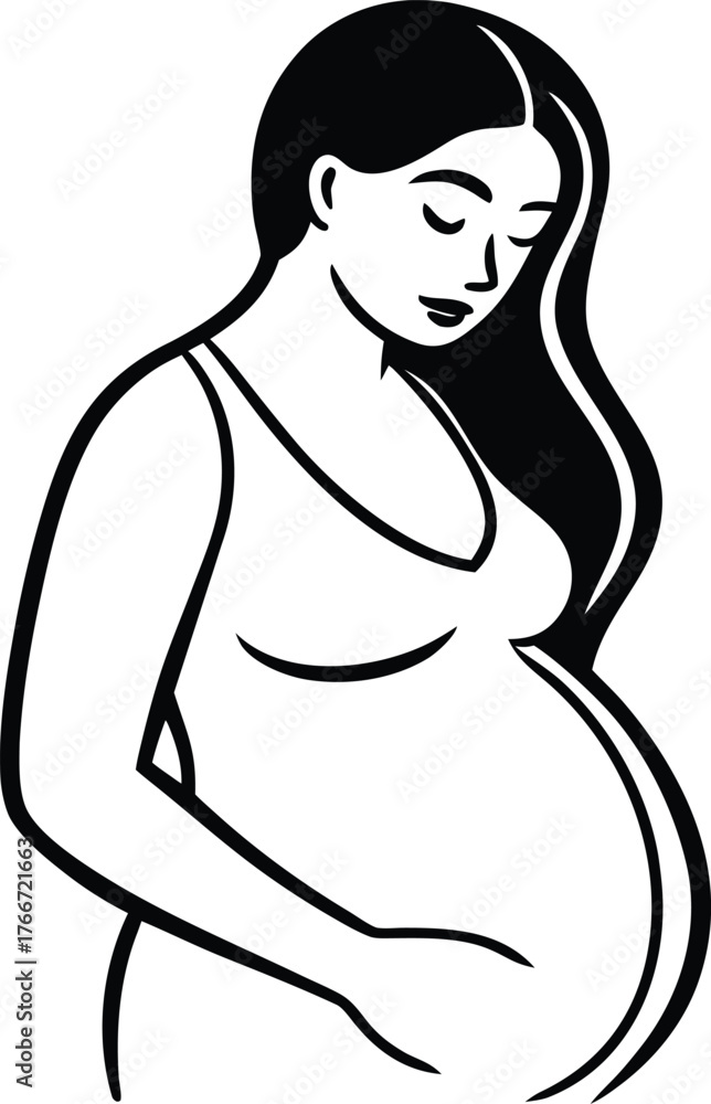 Fototapeta premium pregnant woman silhouette