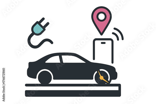 Electric car charging station location tracking and smart mobility services
