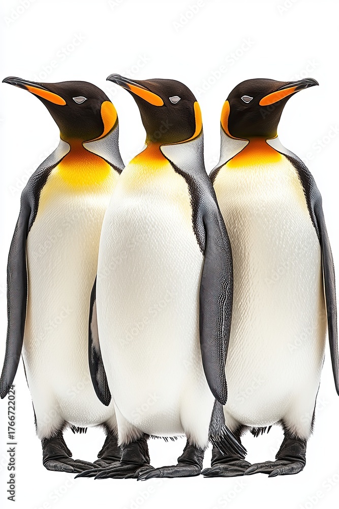 Obraz premium King penguins isolated on white background