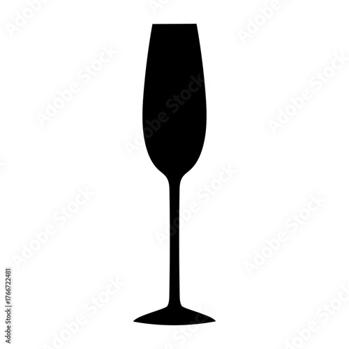 Elegant champagne flute silhouette for celebratory events and gatherings
