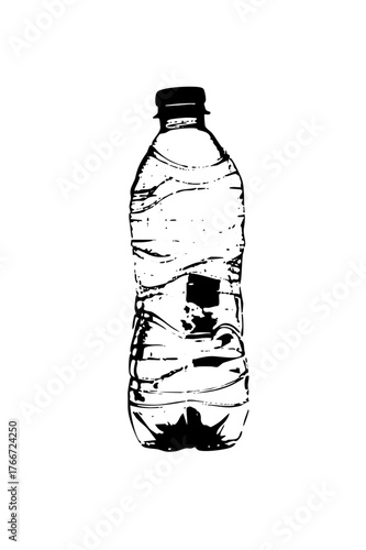 Plastic bottle stands isolated on white