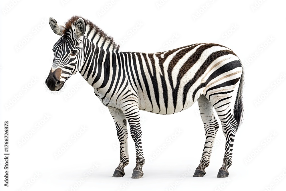 Fototapeta premium zebra animal isolated on white background