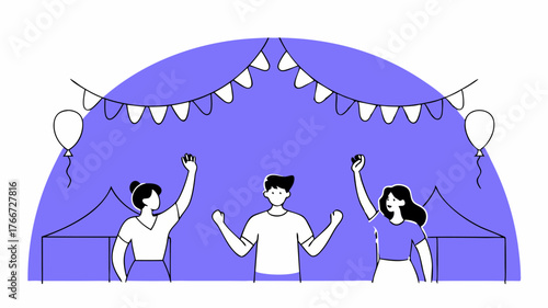 A youthful crowd gathered at a local festival enjoying music and dance performances illustrating cultural engagement and celebration.