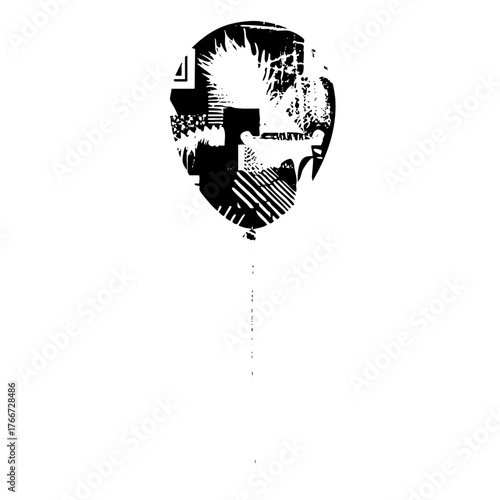 Astronaut explores space in a minimalist graphic