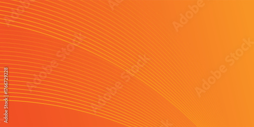 Vector abstract background with dynamic orange waves, lines and particles. vector