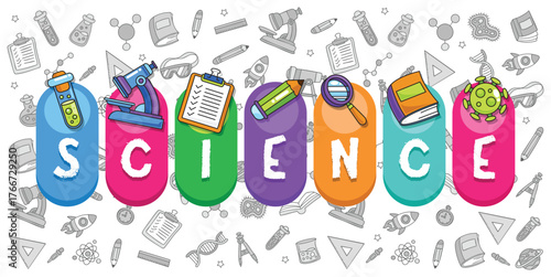 Science element badge vector illustration