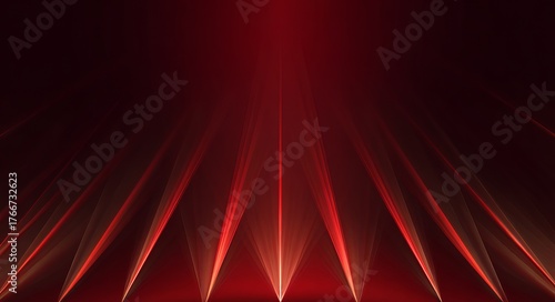  red background with laser beams  light and shadow effects  symmetrical composition high contrast and modern style. abstract digital art design for a graphic or banner template.