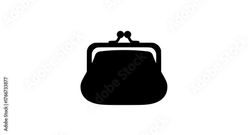 Closed bag view black white icon 