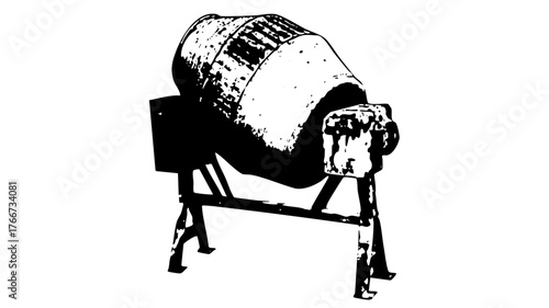 Cement mixer industrially in construction