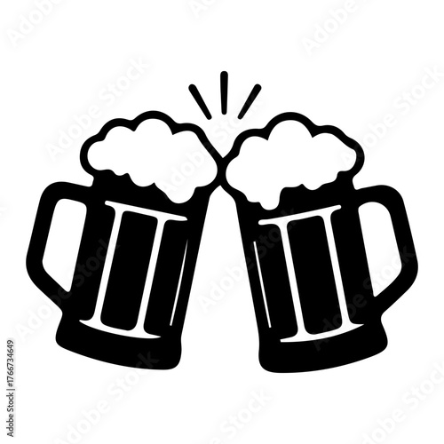 mug of beer silhouette vector 
