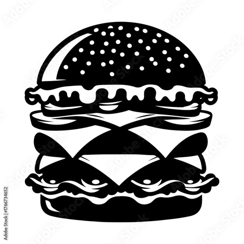 Cheese burger icon for designs on white background