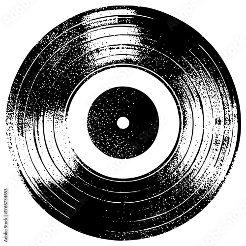 Vinyl record texture in graphic design