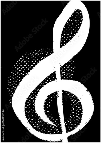 Treble Clef Illustrates Musicality in Graphic Design