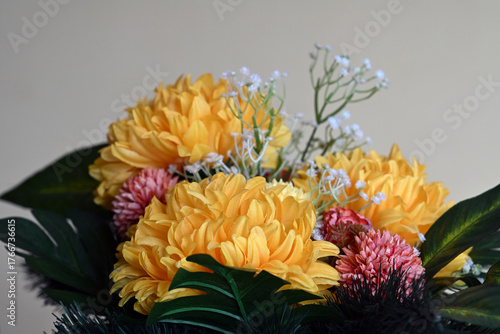 a bouquet of colorful chrysanthemums