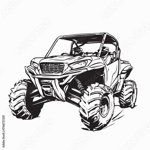 Buggy car adventure Vector Image isolated on white background