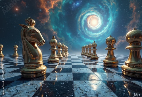  Chess pieces on a board