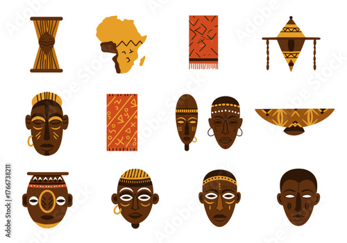 African Art Collection: Masks Continent and Cultural Artifacts.