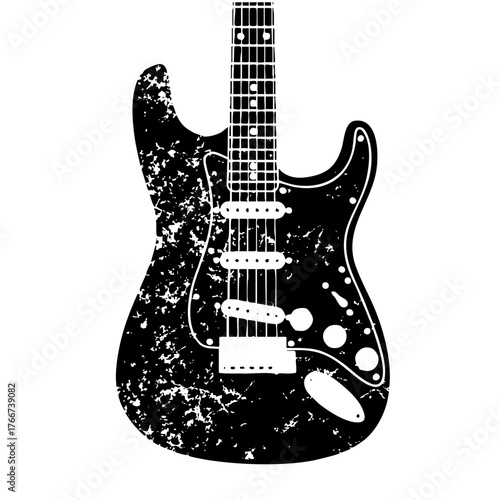 Electric Guitar Illustrates Grunge Texture for Music Design