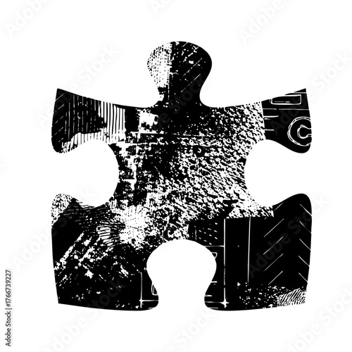 Puzzle Person Connects Concepts in Abstract Composition