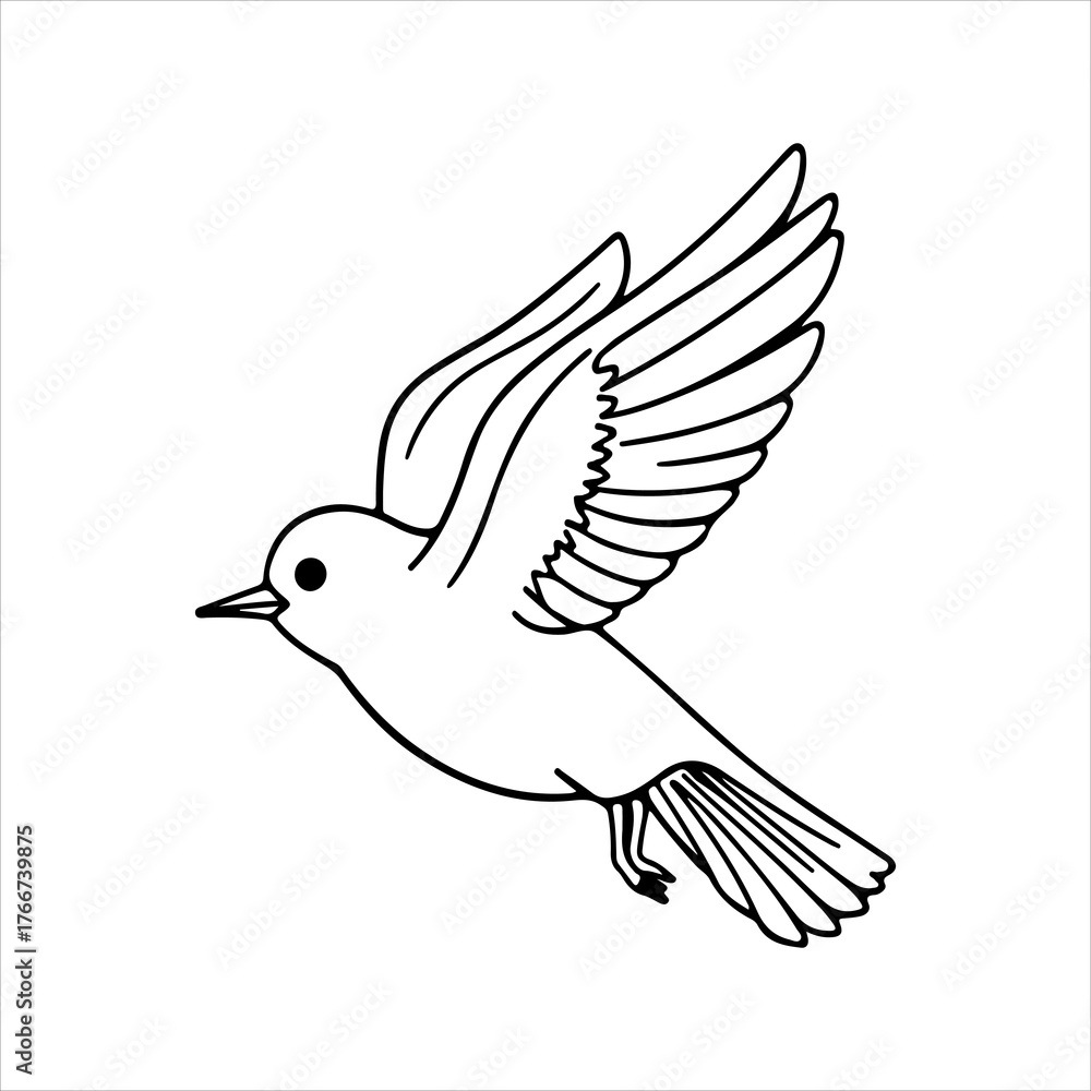 Fototapeta premium A Dynamic Freedom Flying Bird Illustration Vector Graphic, Showcasing Nature and Travel in a Flat Design Minimalist Style for Digital Aviation Graphics.