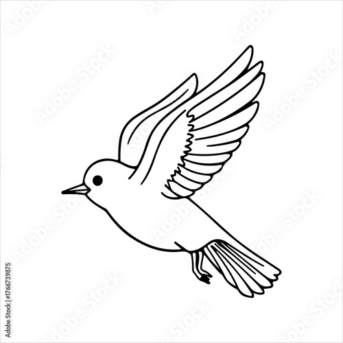 A Dynamic Freedom Flying Bird Illustration Vector Graphic, Showcasing Nature and Travel in a Flat Design Minimalist Style for Digital Aviation Graphics.