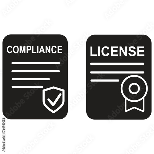 Business contract and legal agreement document icons vector