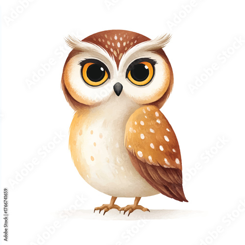 Adorable Cute Cartoon Owl Illustration