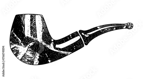 Smoking pipe texture in vintage illustration