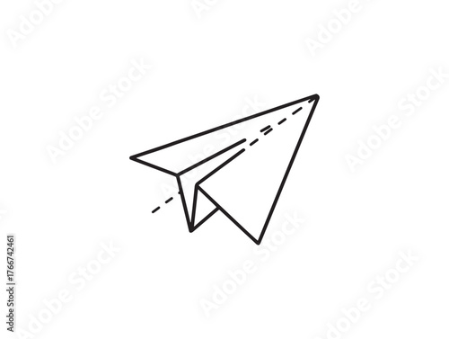 2D Line Art Telegram Icon Minimal