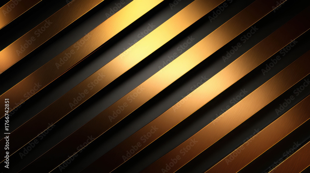 Obraz premium Modern Geometric Pattern with Sharp Lines in Golden and Black Color Arrangement for Contemporary Design Inspiration