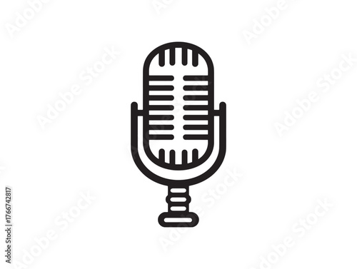 Classic Microphone Symbol Clean Vector Design
